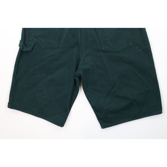 Vintage 90s Nike Mens 34 Faded Spell Out Baggy Denim Jean Shorts Green Jorts USA - Picture 11 of 11